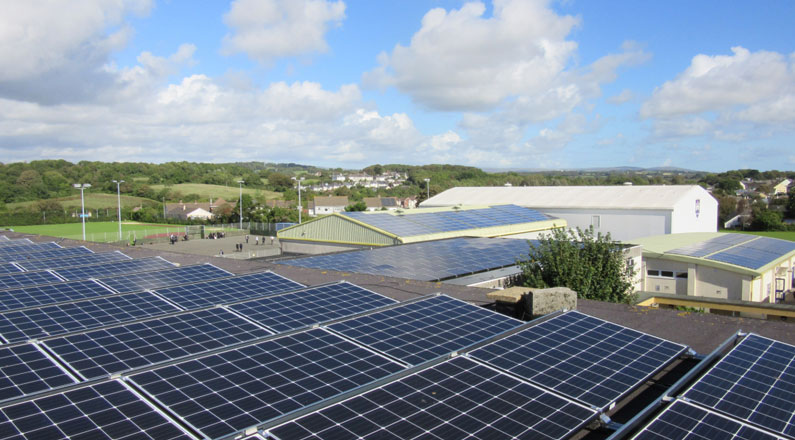 Carbeile School in Torpoint, where we installed 41.44kW PV system for TEC.