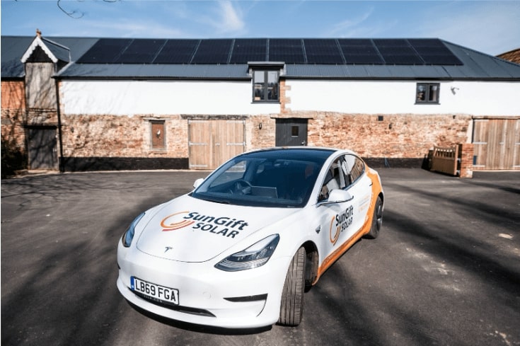 SunGift Tesla at SunGift Offices