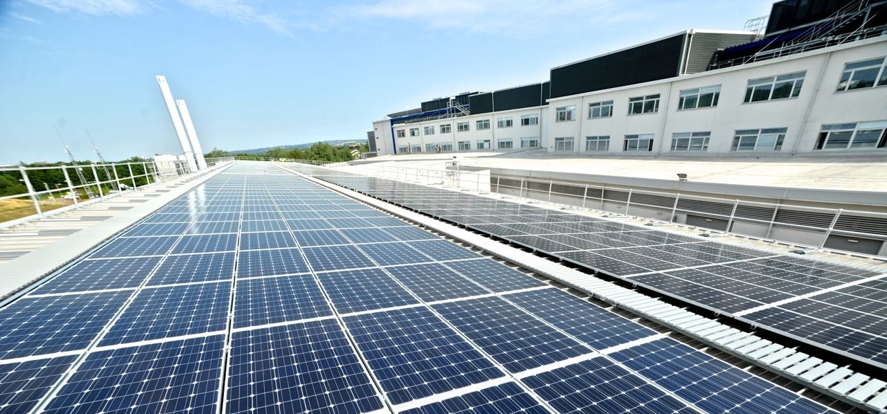 Large Scale kW solar PV array at the Met Office Exeter Devon